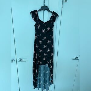Floral Black Hi Lo Dress with ruffle sleeve 2 dresses AVAIL!! S and XS